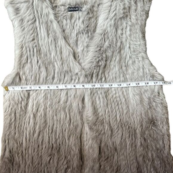 Dolce Cabo 100% Rabbit Fur Black & Gray Ombre Vest Size Large - Picture 9 of 13